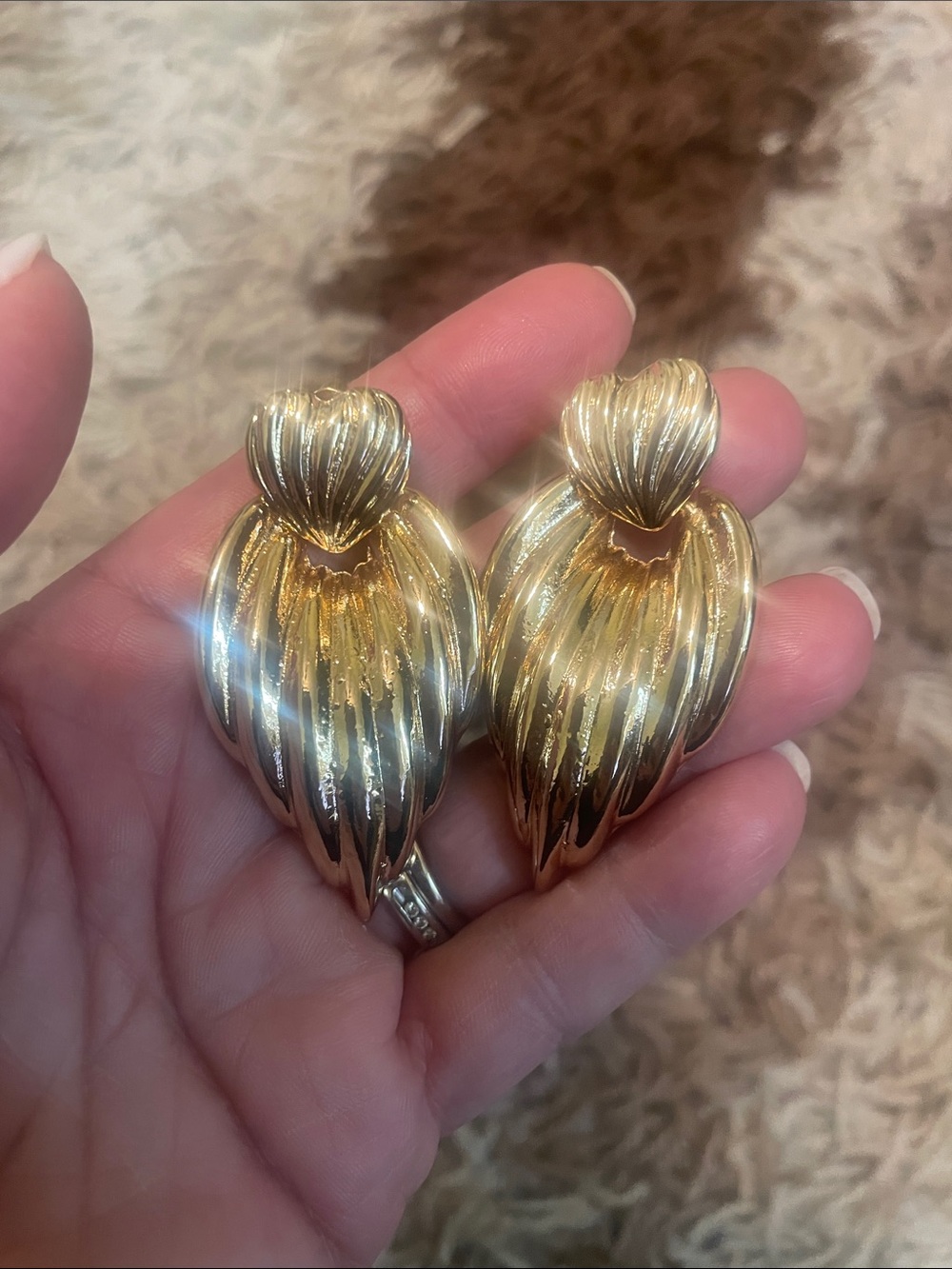 Gold-Tone Sculpted Leaf Drop Earrings - Women Jewelry